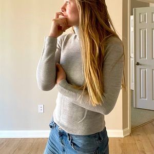LTD Grey Ribbed Turtleneck